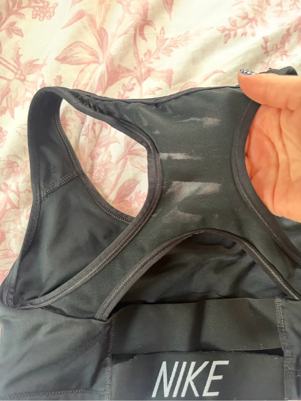 Nike Black Sports Bra with Gold Studded Logo